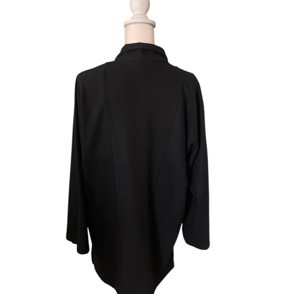 J.Jill Pure Jill Women’s Size Small Fleece Sweatshirt Mid Length Black Jacket - Picture 5 of 11